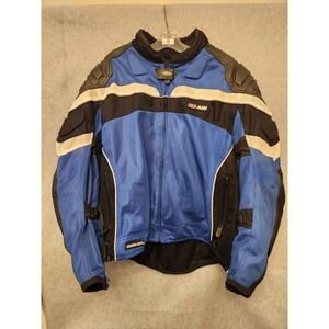 Cortech‎ GX Air Motorcycle Jacket Mens Large 44 Blue Black Mesh Leather CE Armor